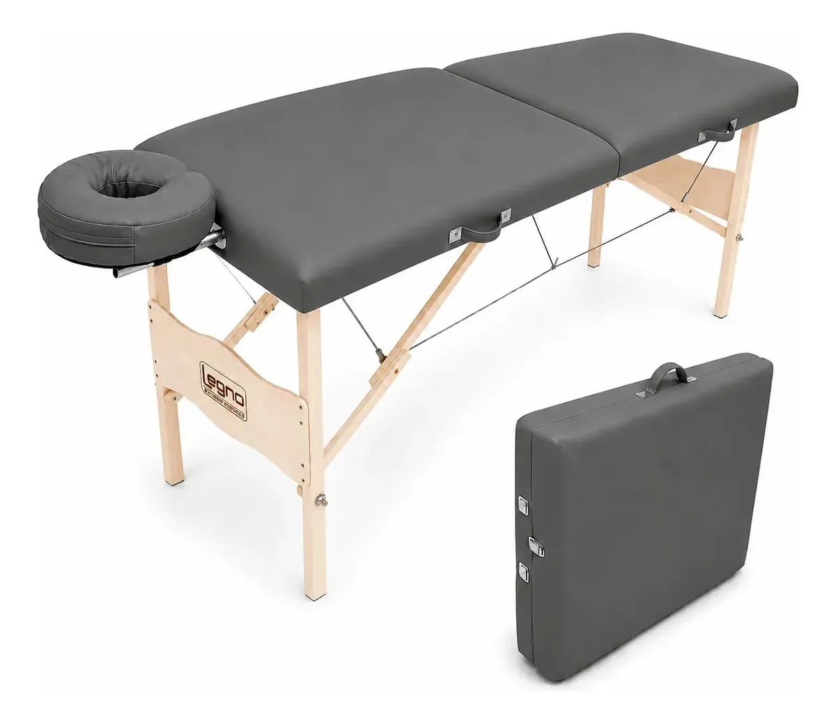 Maca Portátil Legno Vega Massagem Estética Madeira 300kg Cinza