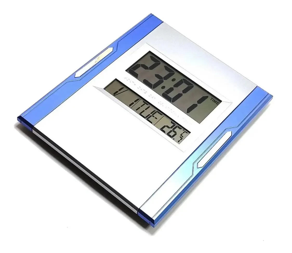 Relógio Digital De Mesa E Parede Hora Termômetro Calendário Cor Azul