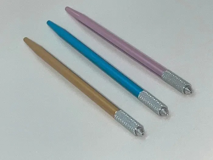 Kit Tebori Microblading Esteticatattoo com 3 Canetas de Alumínio Multicoloridas