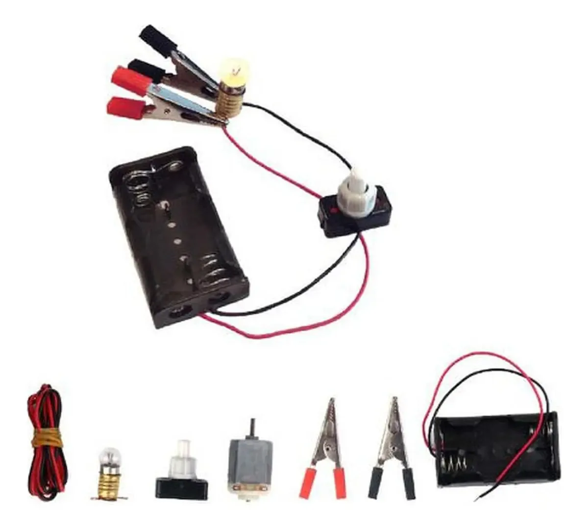 Conjunto de circuitos elétricos escolares de 8 peças