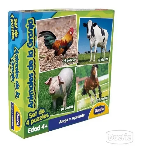 Conjunto de quebra-cabeças educativos para animais de fazenda