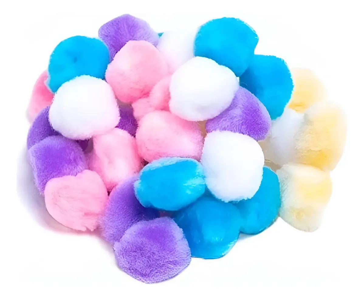 Pompon Pastel X 35 unidades Pompons Pastel Criativos