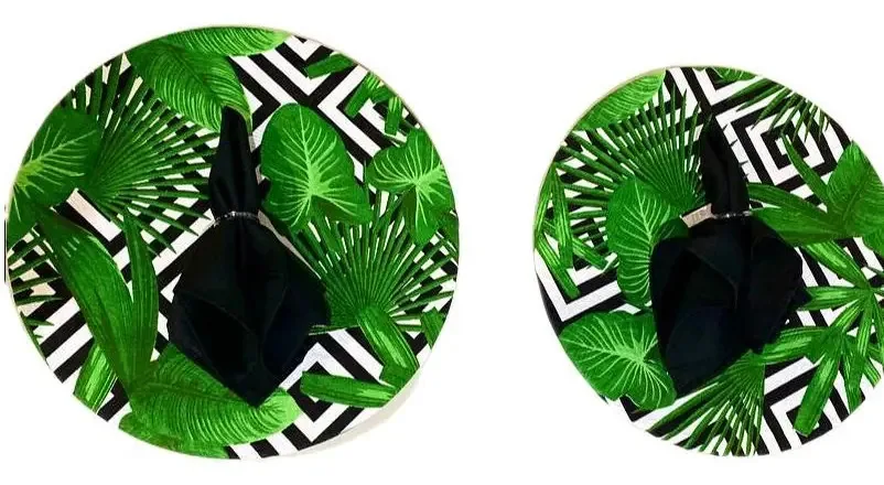 Kit 4 Sousplat E Guardanapo Decorativo Mesa Tropical
