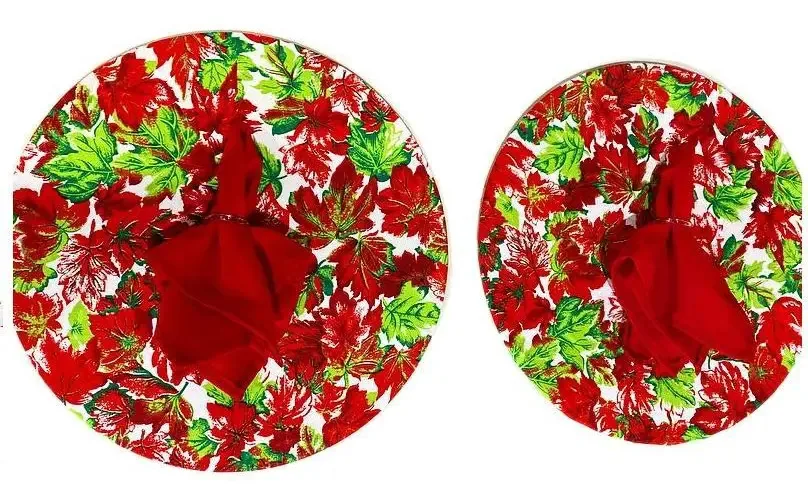 Kit 6 Sousplat E Guardanapo Decorativo Mesa Vermelho E Verde