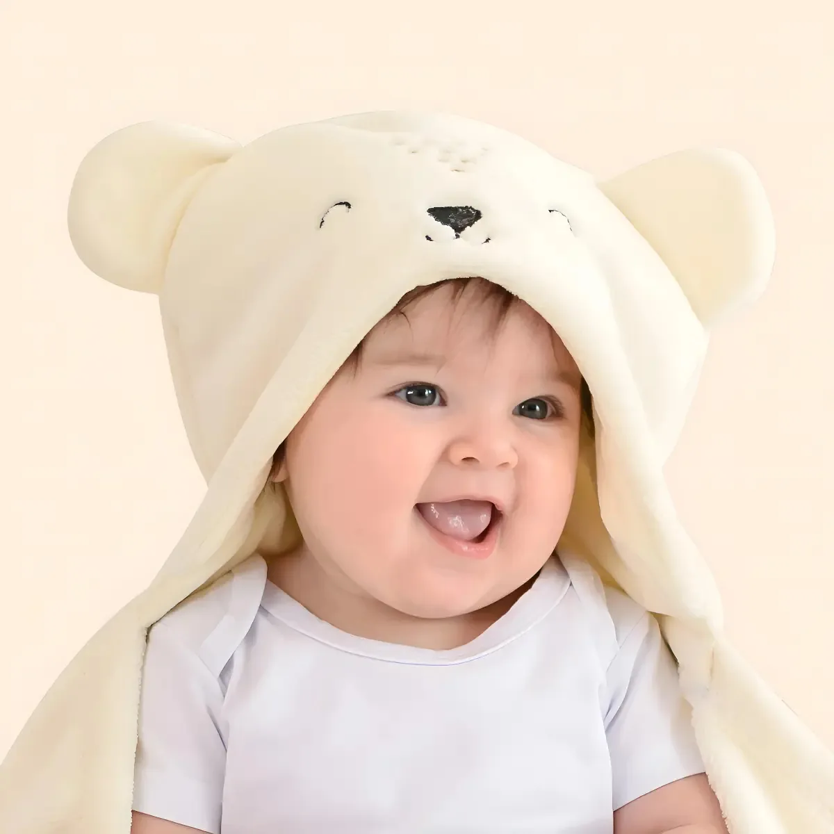 Cobertor Manta Microfibra Bebe Com Capuz Bichinhos Macio