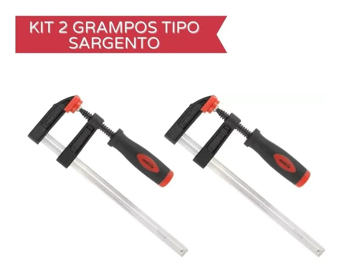 Kit 2 Grampos Para Carpinteiro Tipo Sargento 300x50x370mm