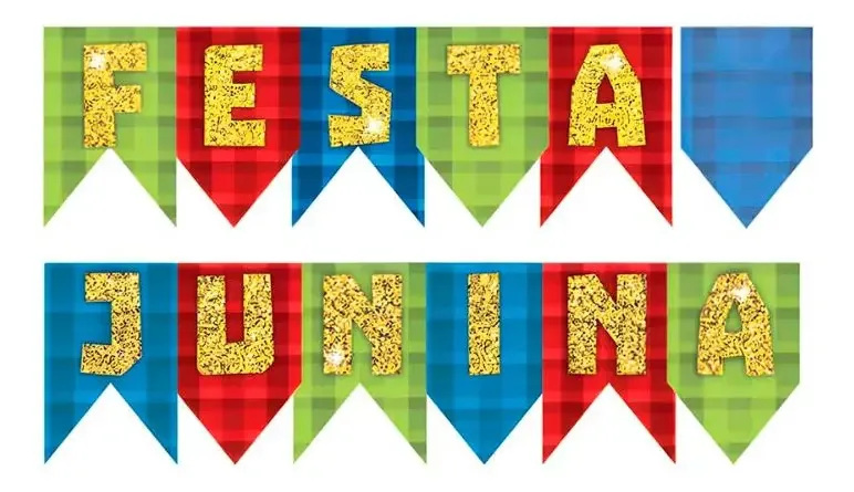Decoração Festiva Painel Bandeirinhas Festa Junina 3 Peças