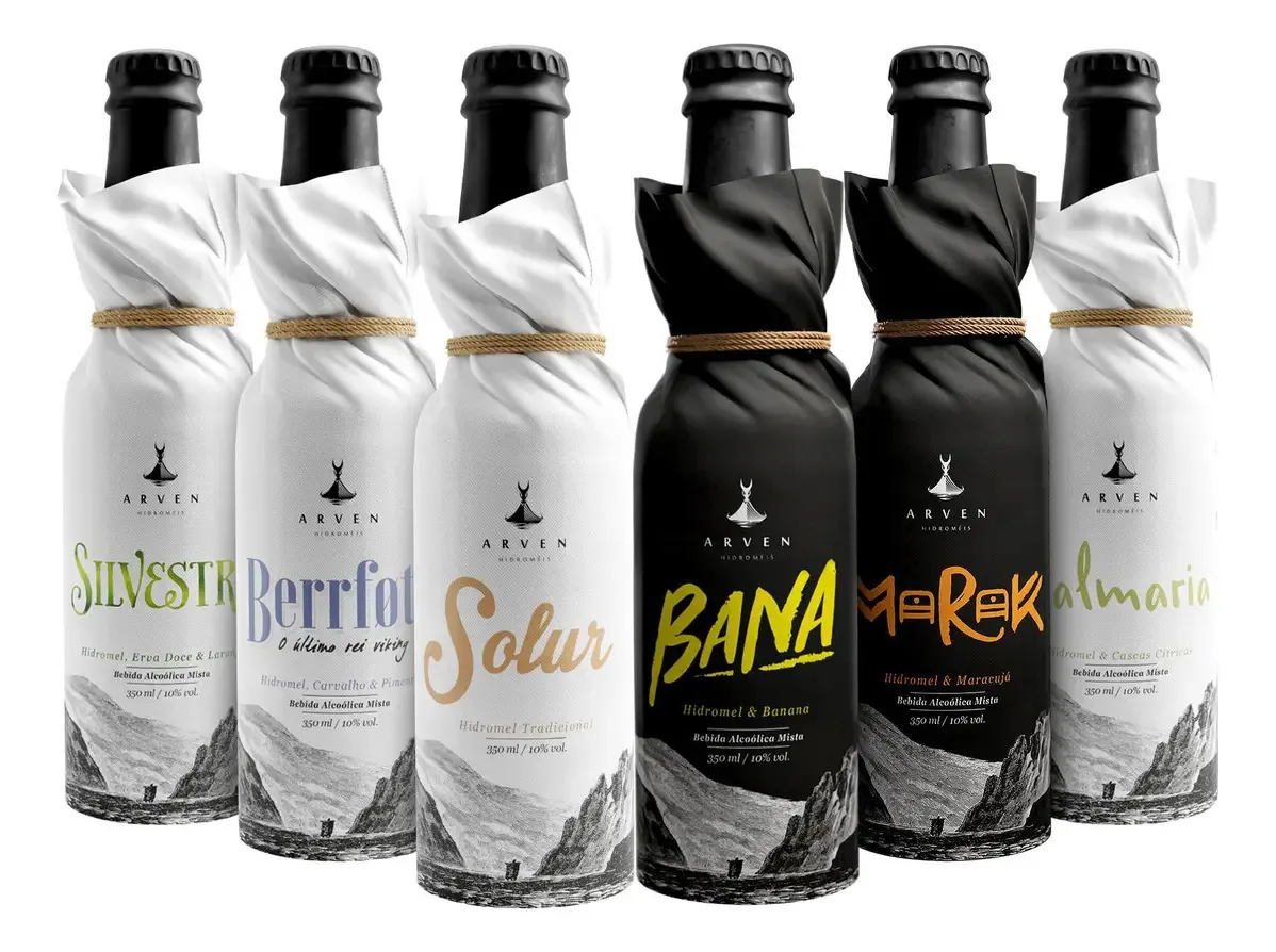 Kit Hidromel Arven Degustação Sabores Vi - 6 Unidades