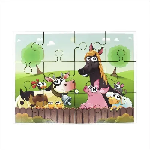Kit 1 Quebra Cabeças Personalizado Fazendinha Didático