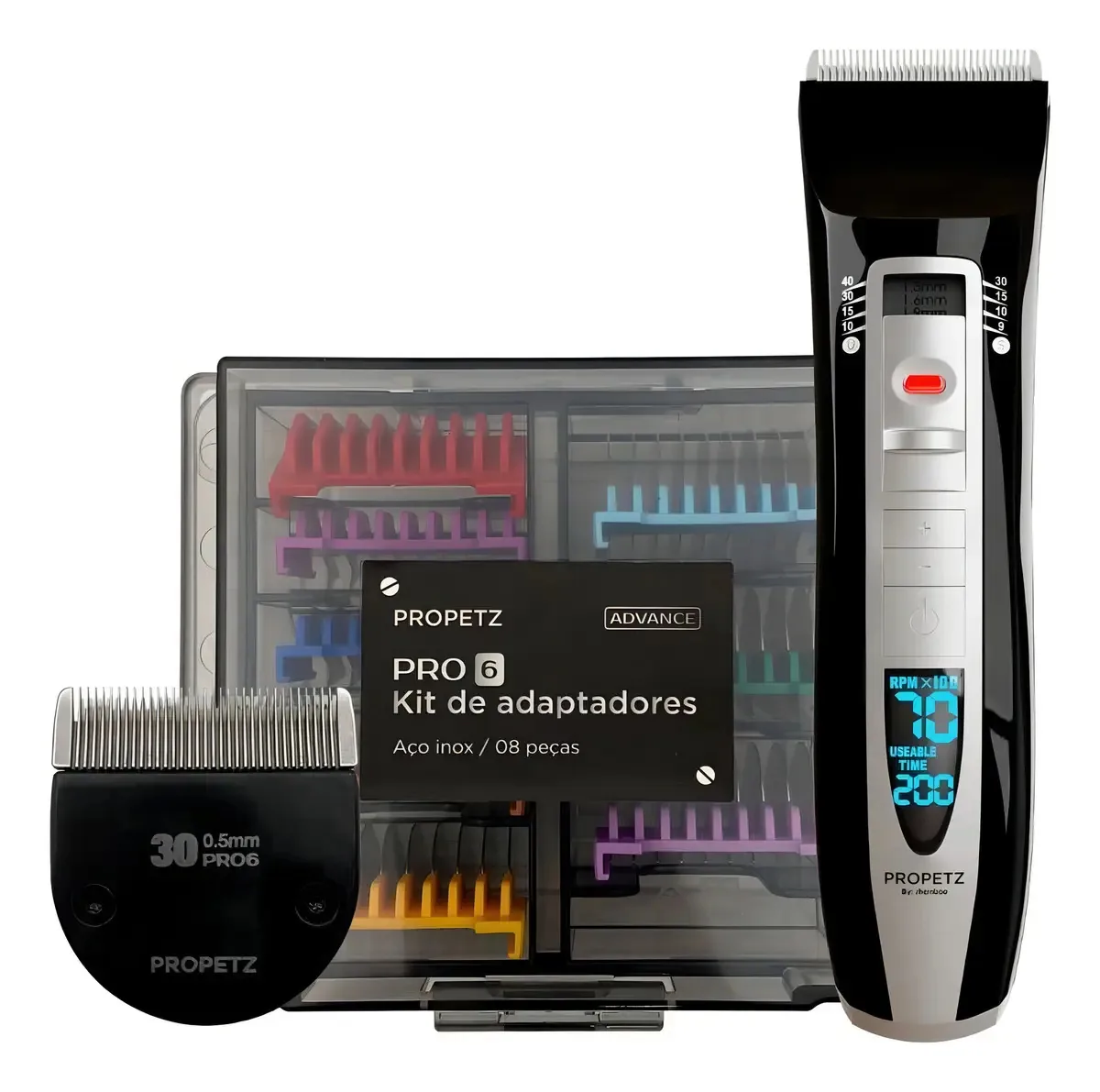 Máquina de Tosa Propetz Pro6 Bivolt LCD com Kit de Adaptadores e Lâmina 30
