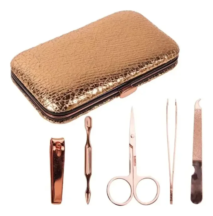 Conjunto de manicure em ouro rosa