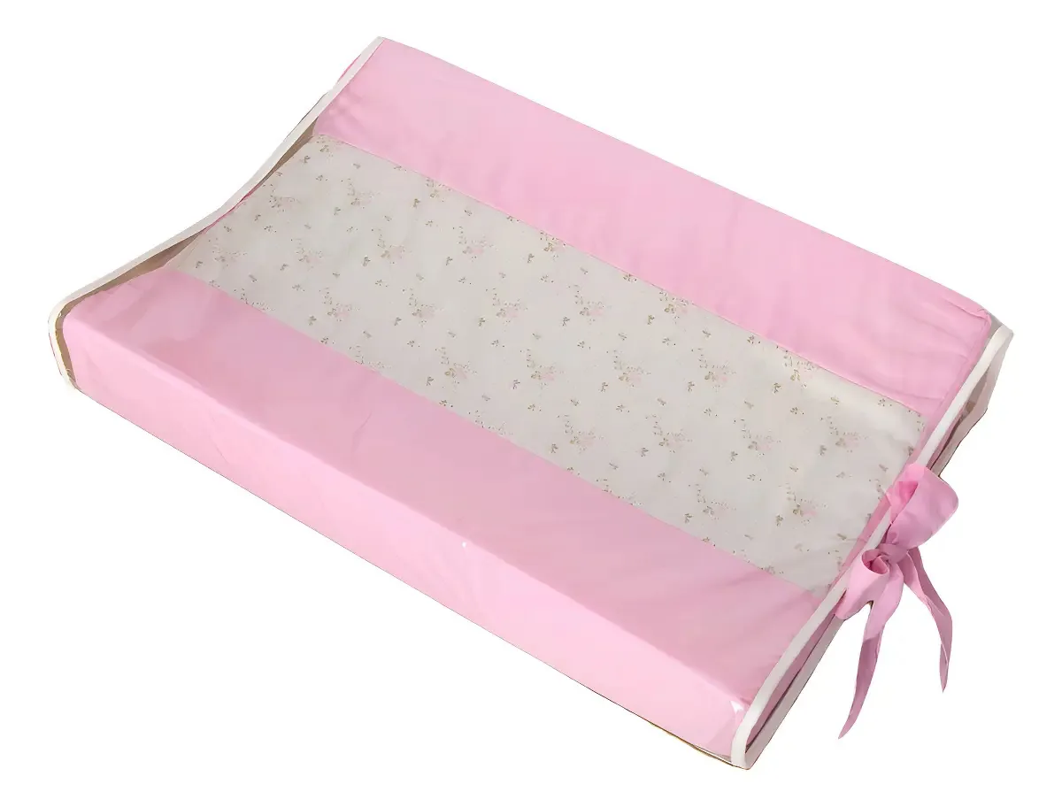 Trocador Cômoda Fraldas Anatômico Bebê Americano Branco Cor Perola Rosa Pérola