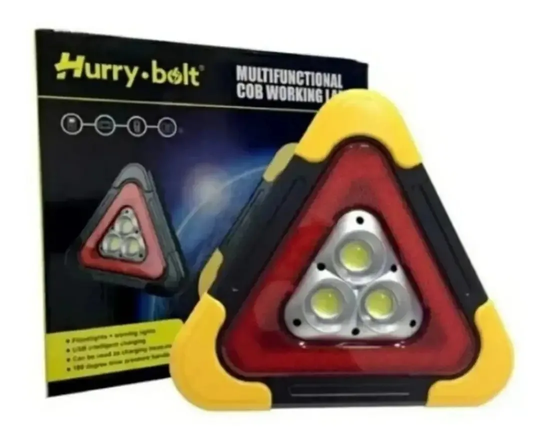 Luz triangular de emergência 3 Led Powerbank Usb Solar Charge