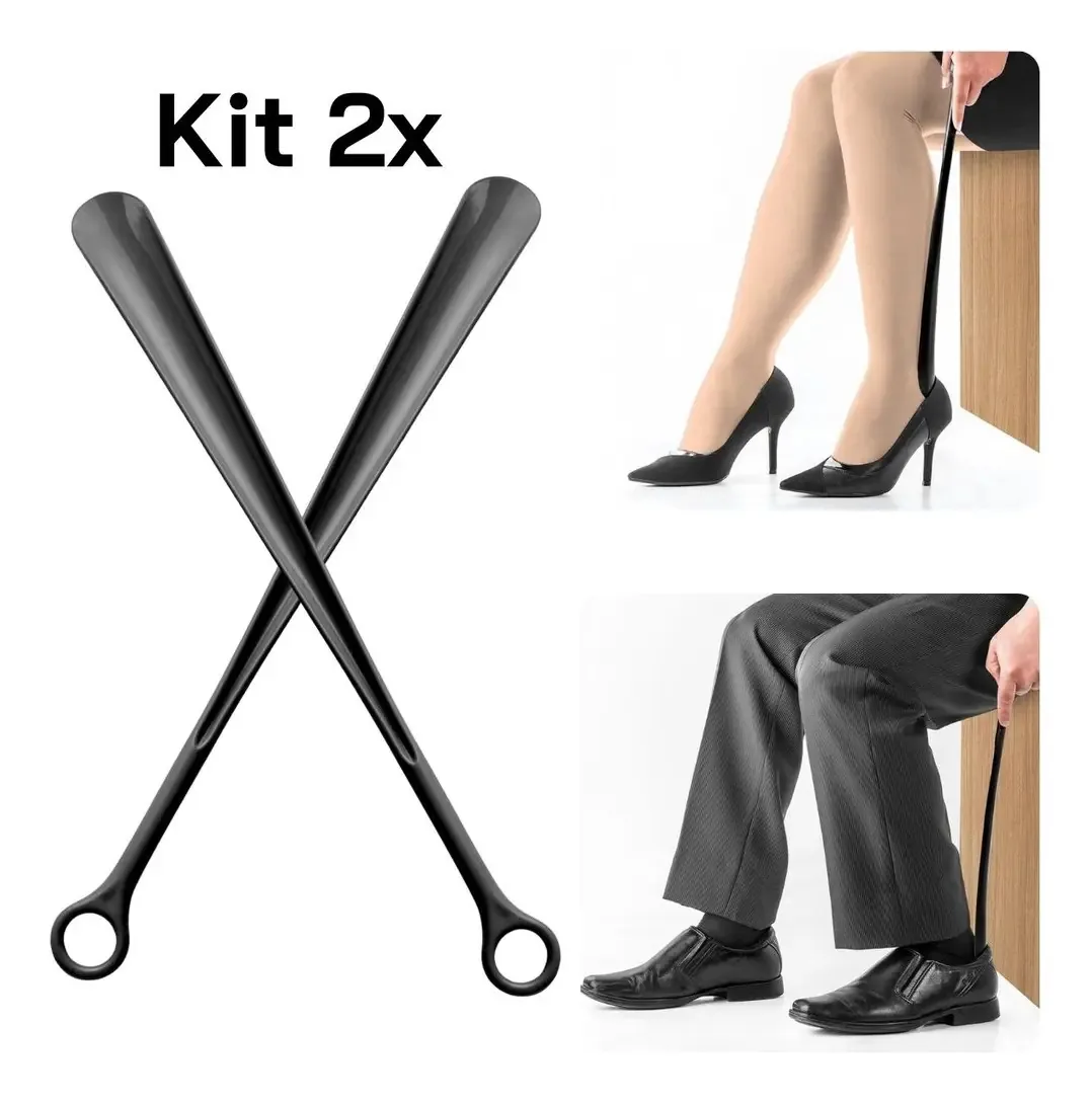Kit 2 Calçadeiras 46cm Para Sapatos E Botas, Calce Rápido