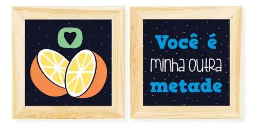 Kit Quadros Metade Da Laranja - Namorados