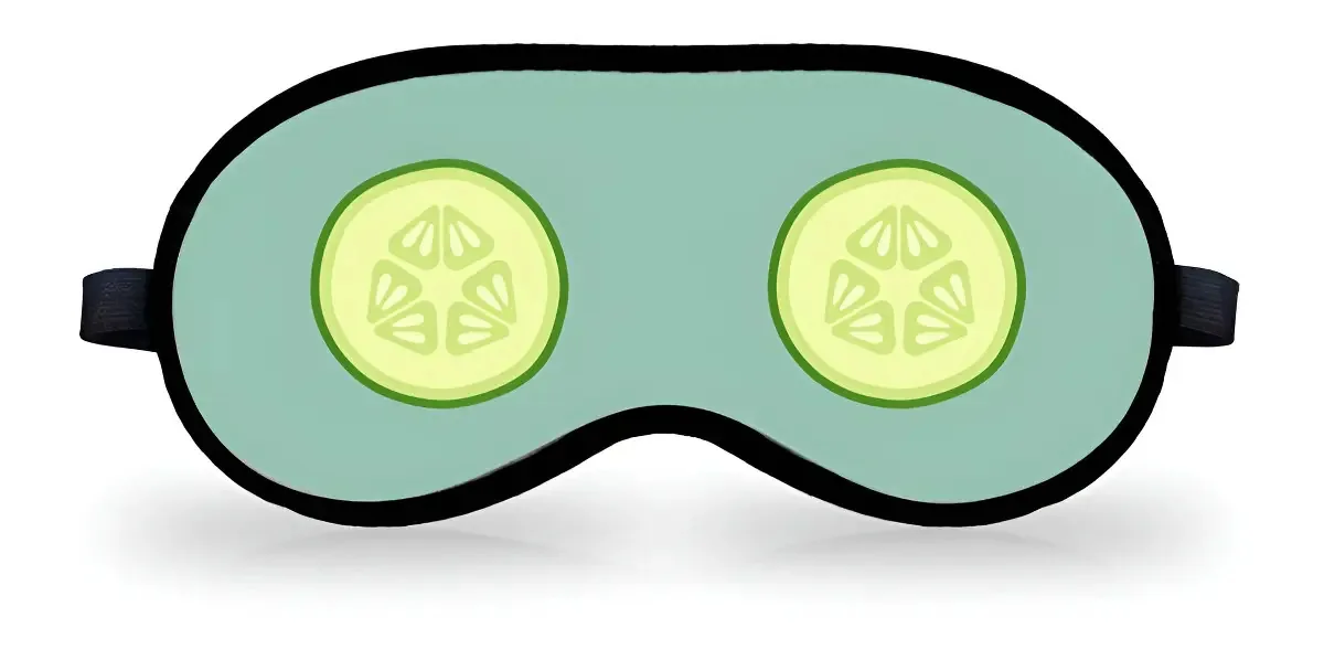 Máscara Para Dormir Tapa Olhos Venda Pepino Cor Preto