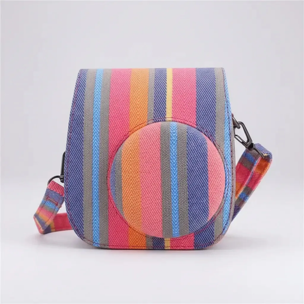 Bolsa Case Capa Com Alça Para Câmeras Instax Mini 12/11 Cor Colorido Listrado