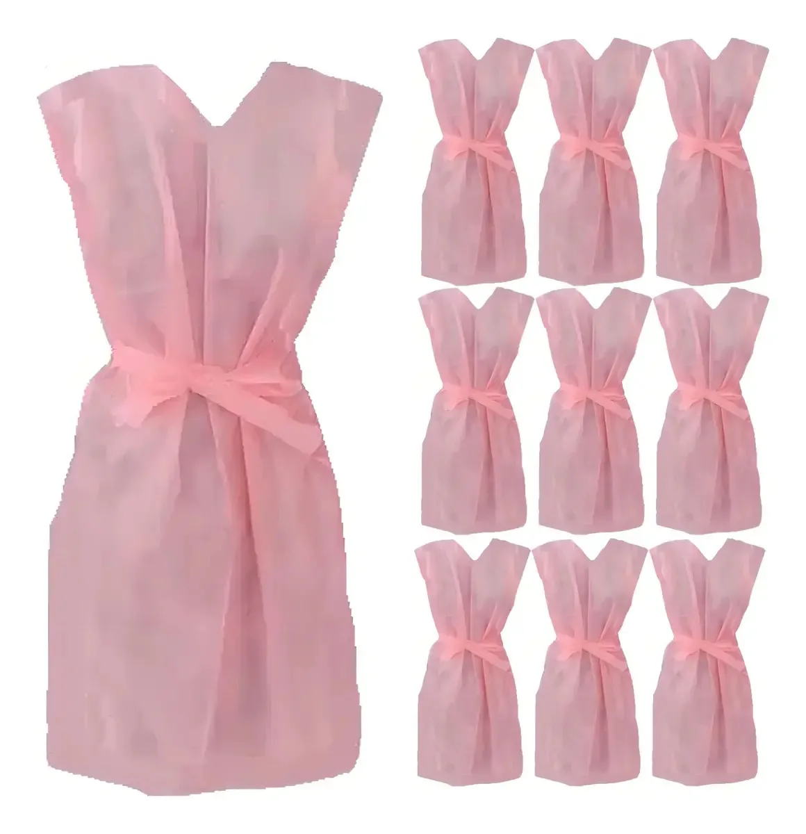 10 Avental Descartável Rosa Sem Manga Gramatura 30gr Pct 10u