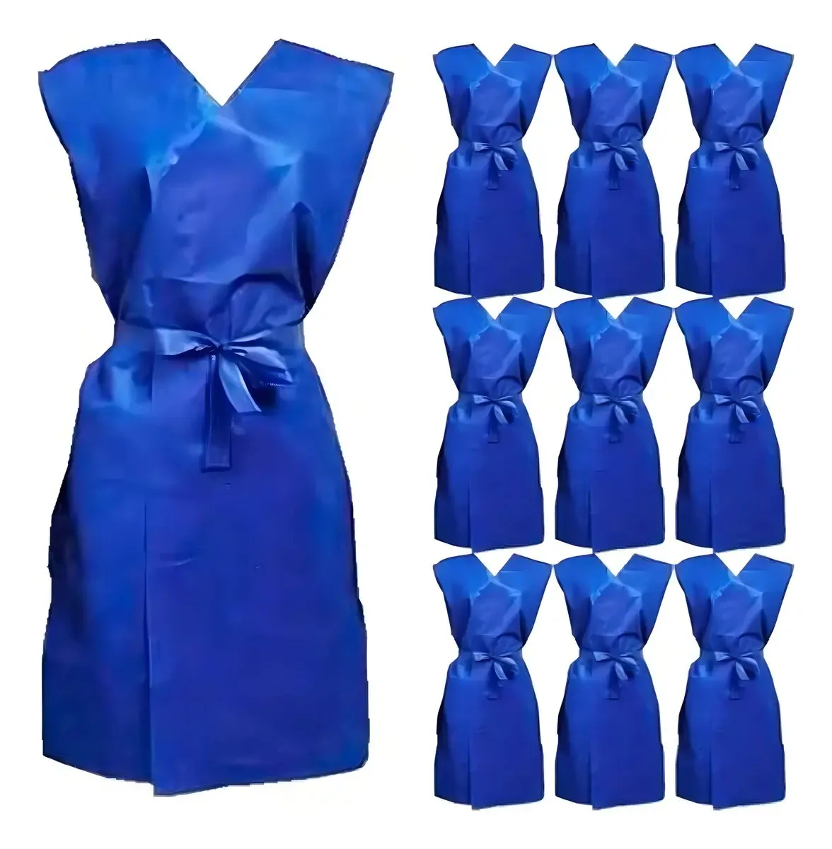 50 Avental Descartável 30g Azul S/ Manga Hospitalar Clinicas