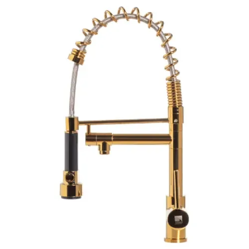 Torneira Gourmet Dourada Monocomando 50cm 2 Saídas Soft Inox