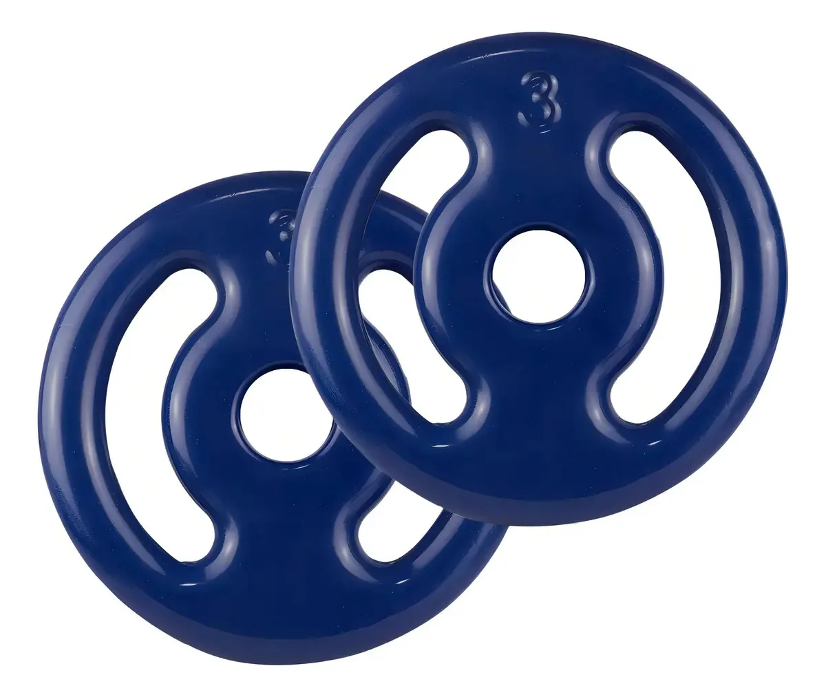 Kit 3 Pares Anilhas Azuis De Academia Para Barras E Halteres Cor Azul