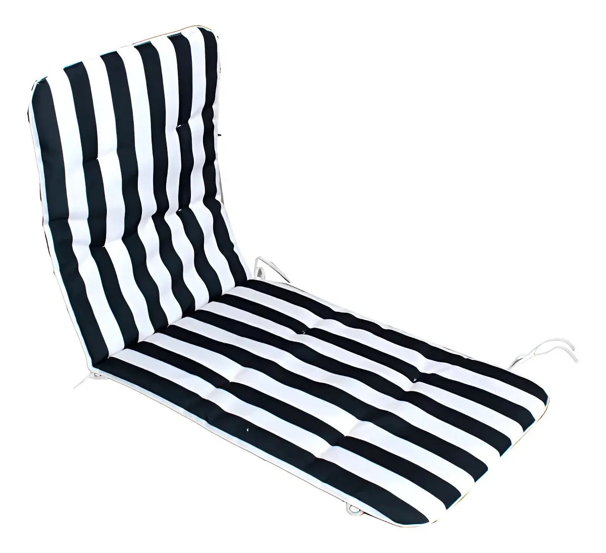 Almofada Para Espreguiçadeira 3x58x170cm Azul E Branco