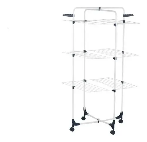 Rack de secagem de 3 torres de aço pintado 70x65x135 cm