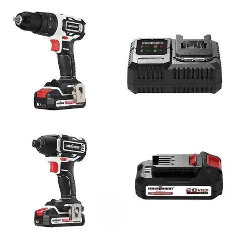 Kit Furadeira De Impacto Chave Impacto Sem Fio 120-60hz 20v Cor Branco