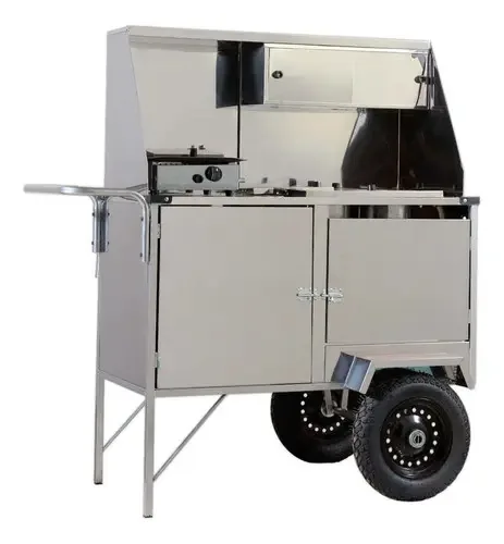 Carrinho De Cachorro Quente 100% Desmontavel Inox Com Chapa