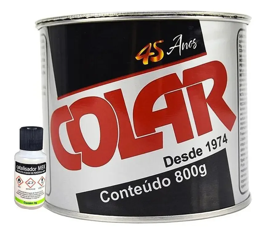 Massa Plastica Colar Preta 800g Colagem De Pedras