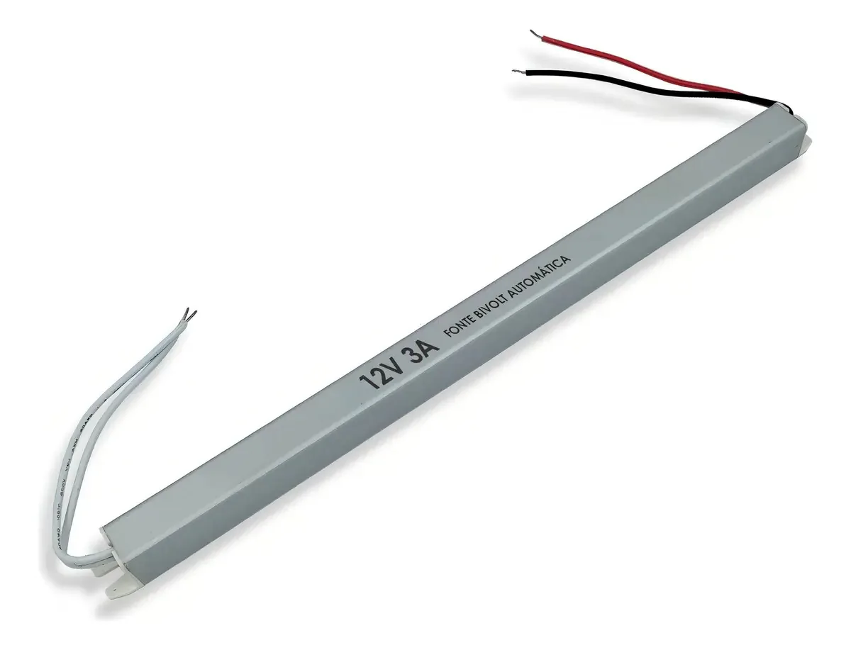 Kit com 6 Fontes Slim Mini de 12V e 36W para LED e Móveis