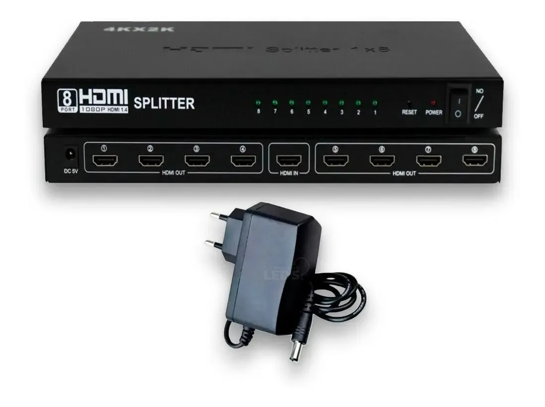 Kit com 3 Splitters HDMI 4K com 1 Entrada para 8 Saídas – RoHS