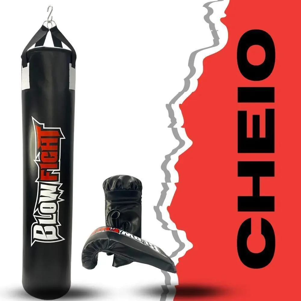 Kit Saco De Pancada Boxemuay Thai Cheio 70cm + Bate Saco