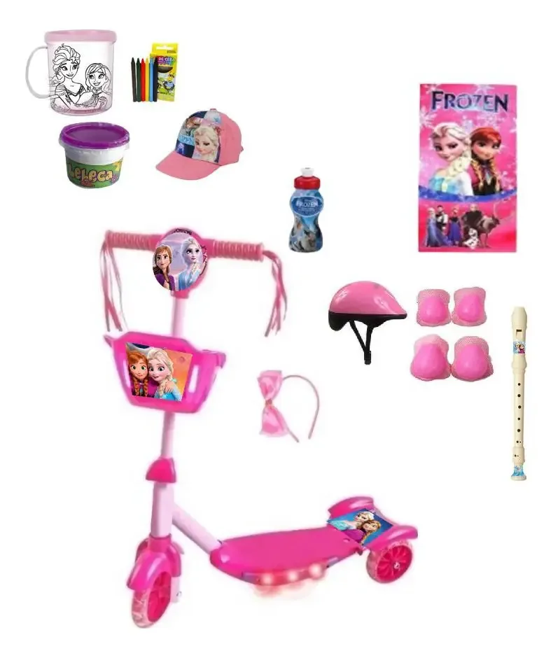 Patinete Infantil Frozen - 9 Itens