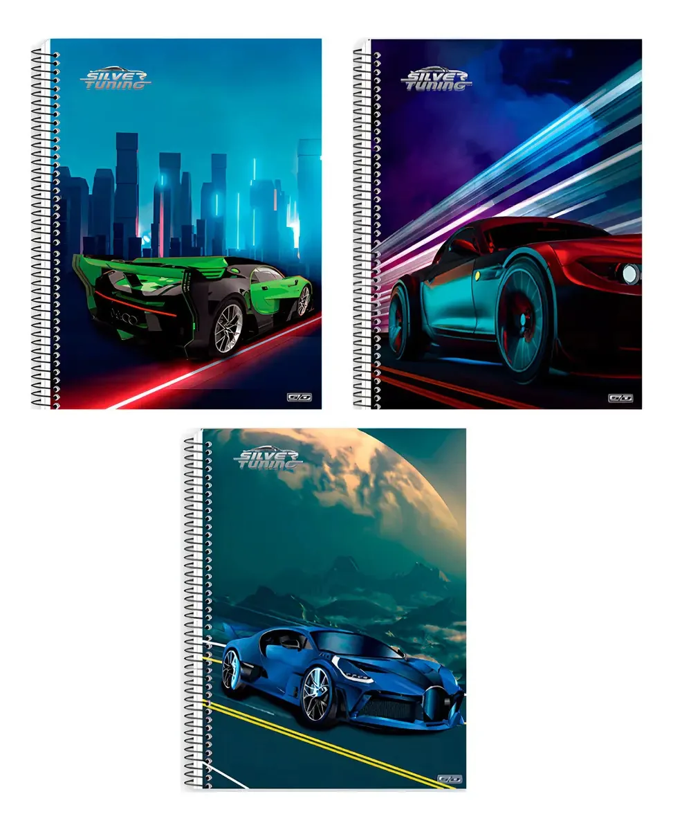 Caderno Unv Espiral Capa Dura Silver Tuning 80f 1mat
