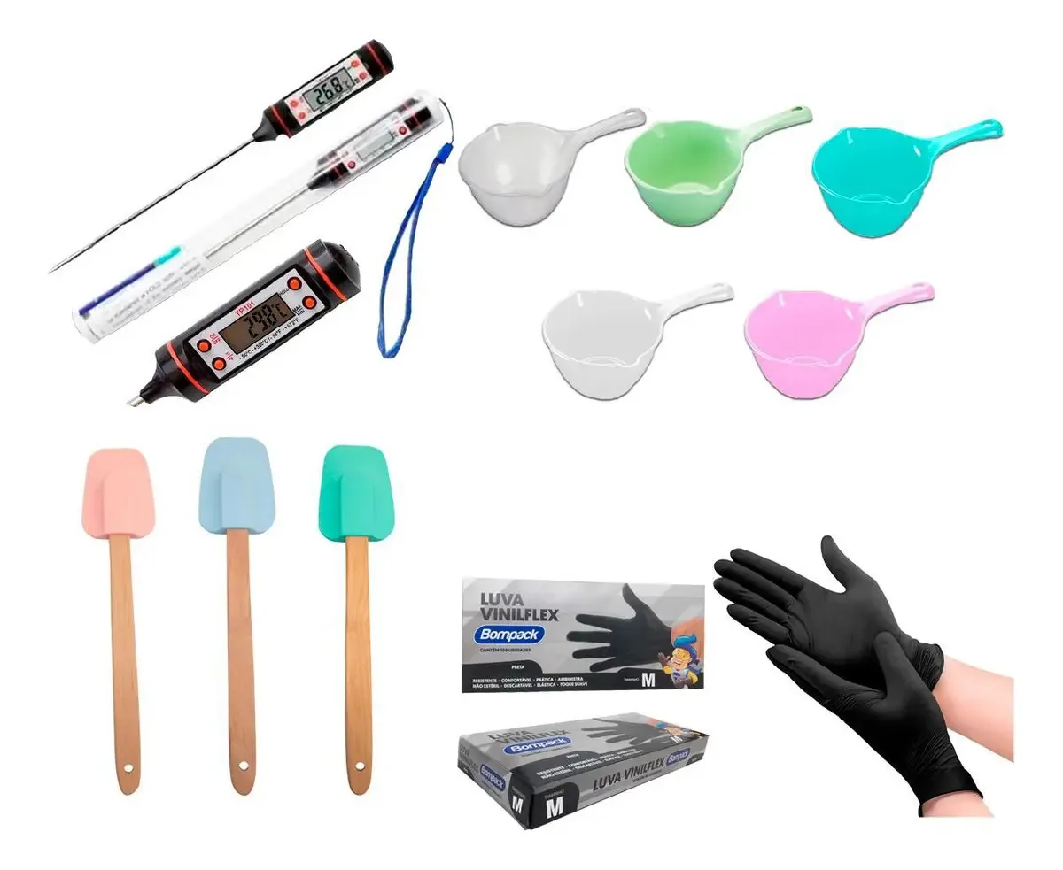Kit Confeitar Panelinha + Luva + Termômetro E Espátula