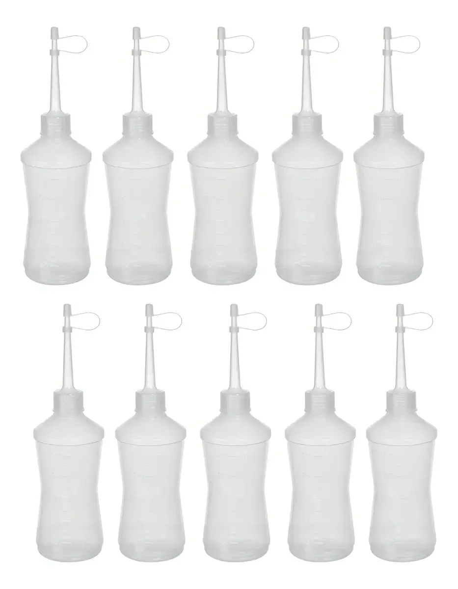 Almotolia 125ml Plástica Transparente J.Prolab Kit c/ 10 Peças