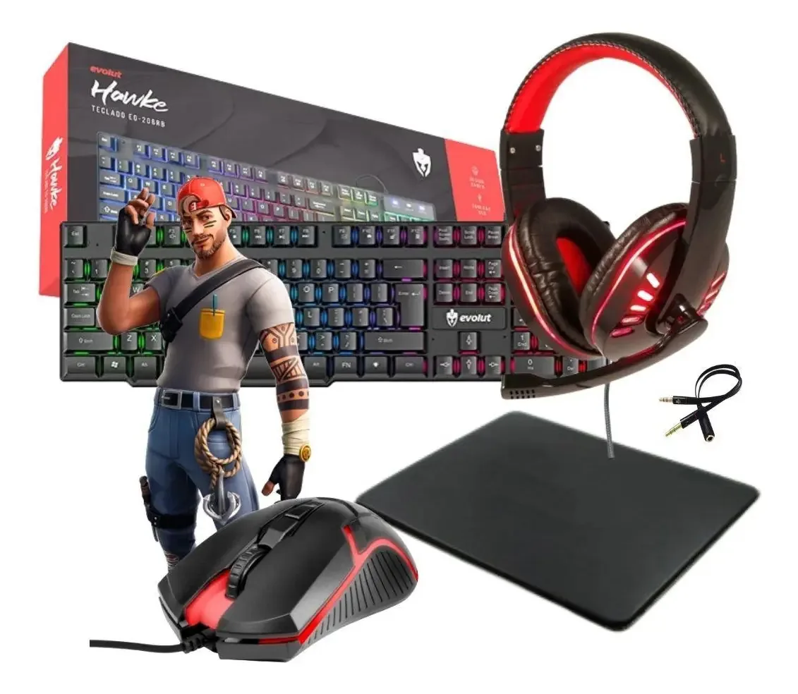 Kit Gamer Led Completo Para Jogos E Stream Mousepad De Jogo