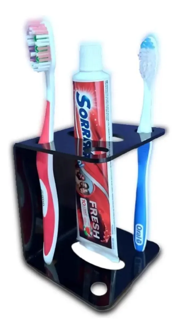 Suporte Em Acrilico Para Escovas De Dentes E Pasta De Dente