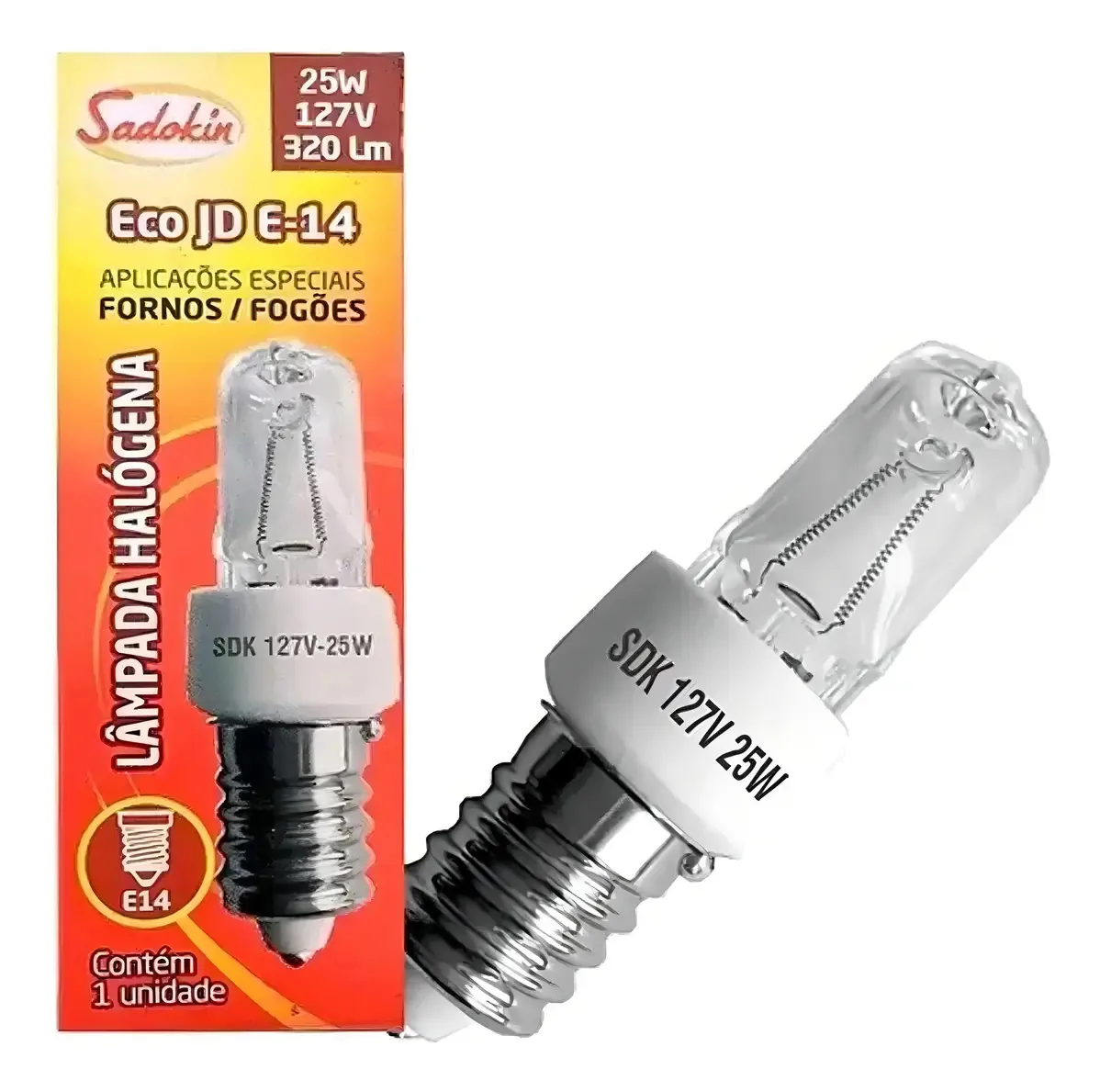 Kit 2 Lâmpada Halógena Fornos E Fogões Eco Jd E-14 25w 127v