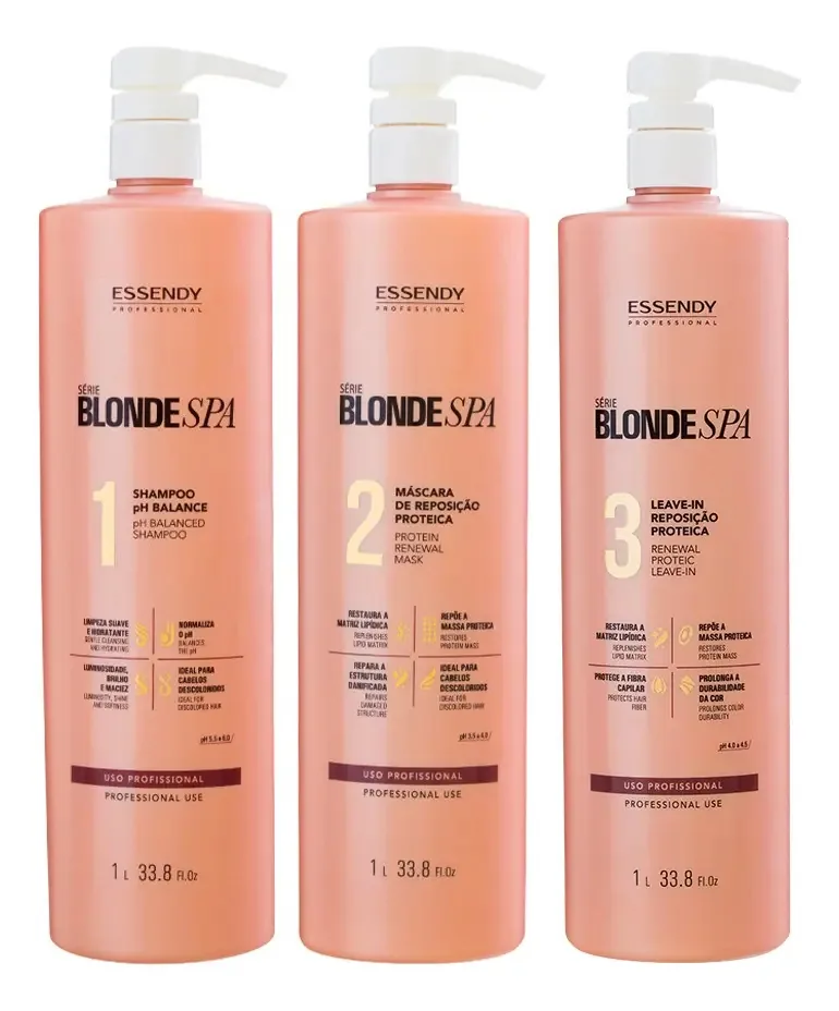 Kit Serie Blonde Spa Essendy Profissional Salão De Beleza