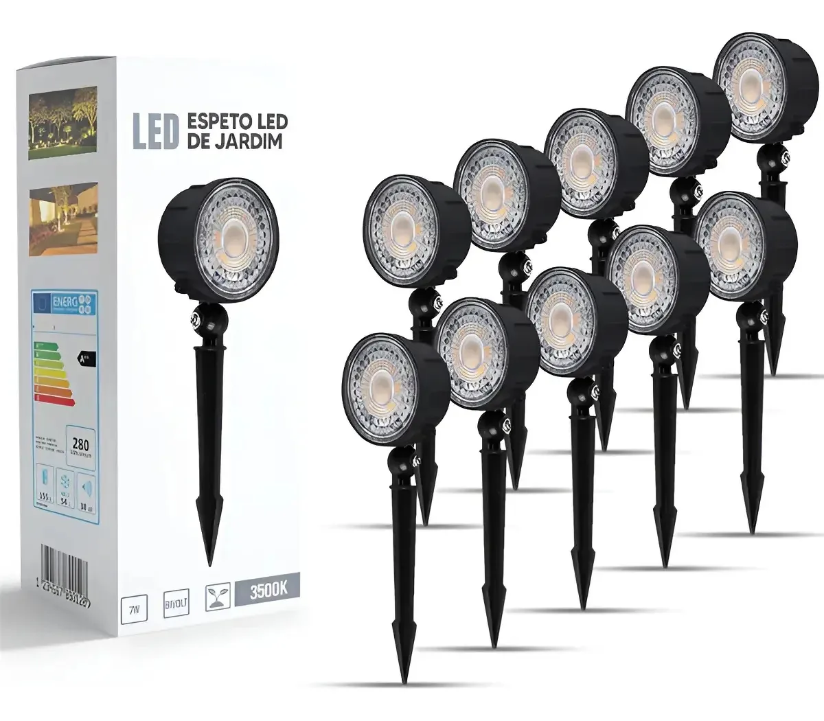 Kit 10 Refletores Led 7W Double Wise Branco Quente 3500K IP67