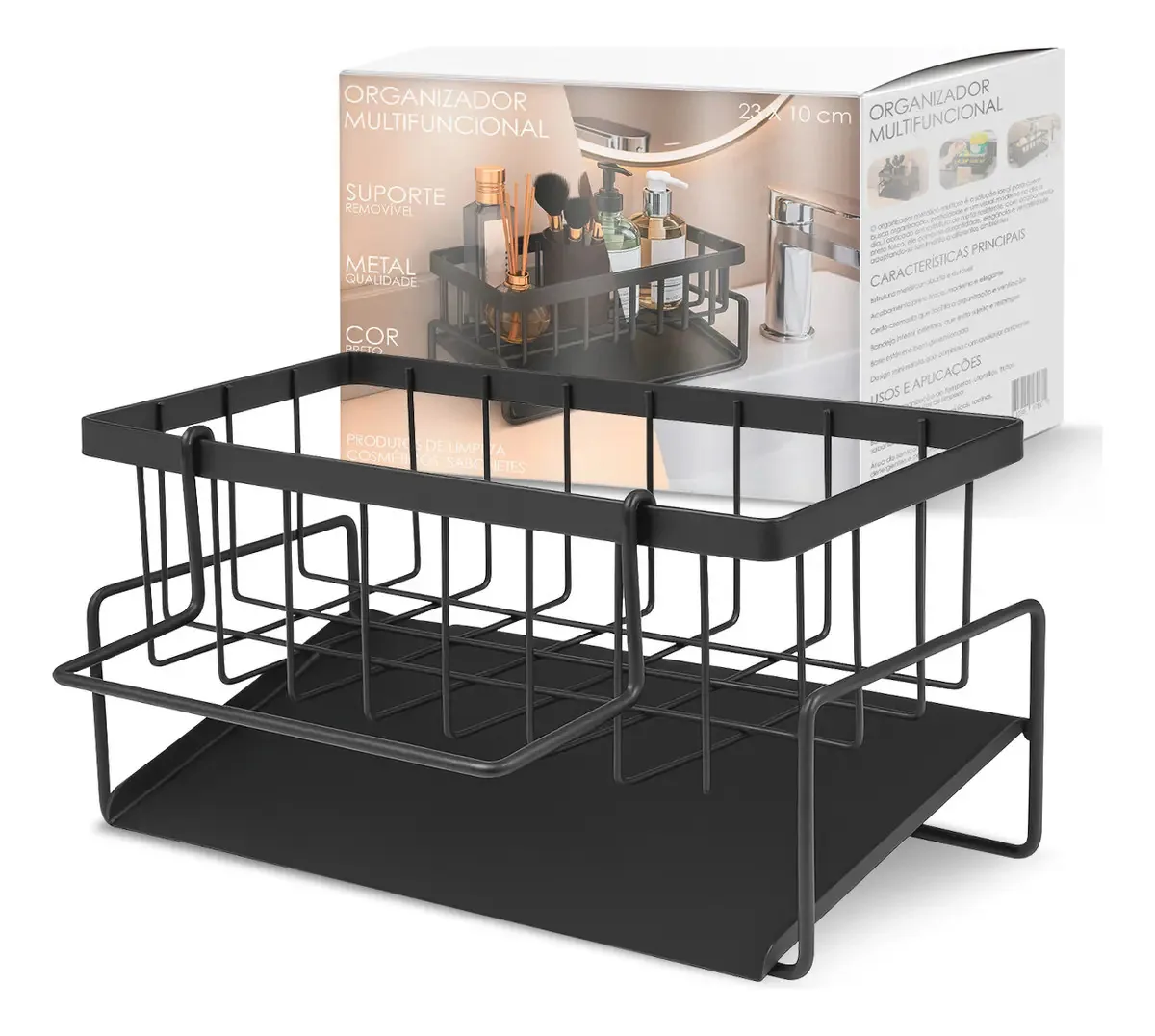 Organizador De Banho Produtos Preto Multifuncional Reforçado Para Banheiro Quarto Espaçosas Alta Qualidade