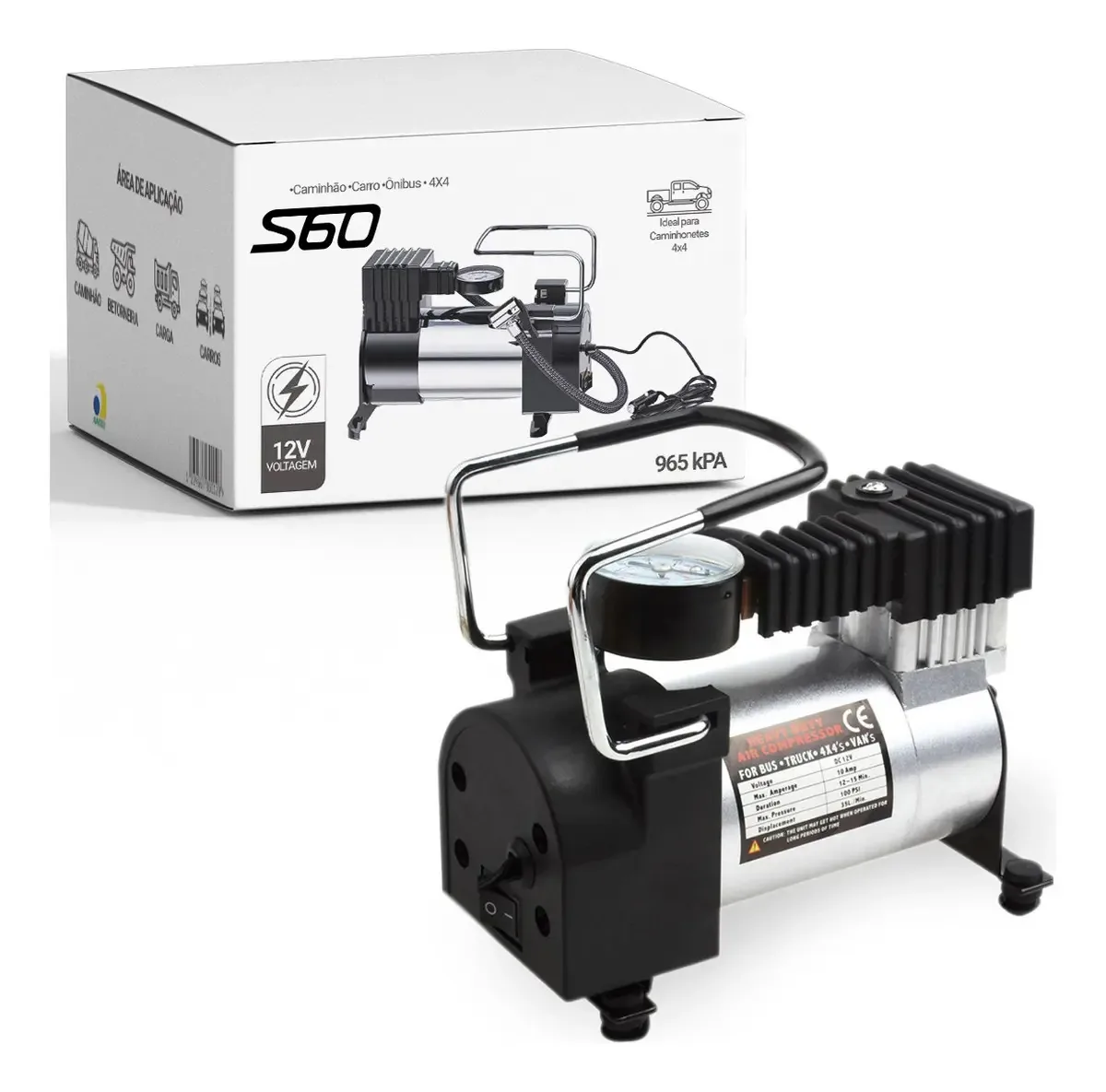 Compressor De Ar Portátil Para Infláveis 3 Bicos Enchimento Rápido Camping Piscinas E Colchões Qualidade Profissional