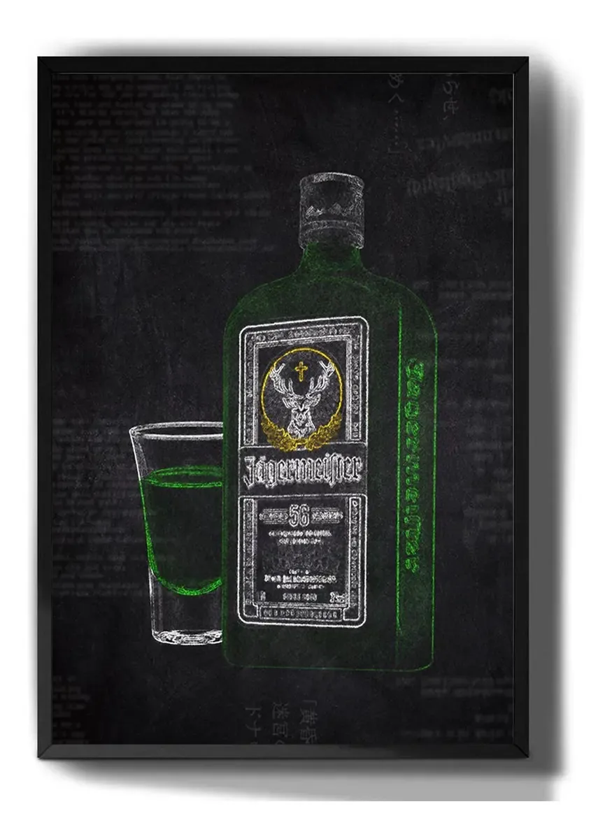 Quadro Decorativo Jagermeister Desenho Bebida Arte