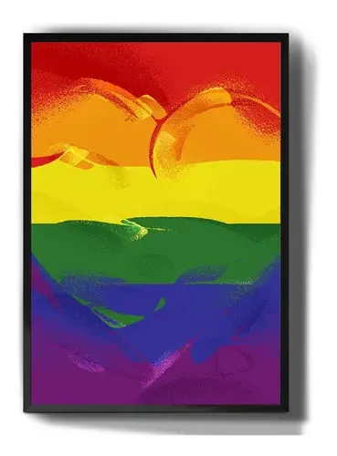 Quadro decorativo Tribos Quadro quadro decorativo coração lgbt arte colorida desenho de 41cm x 29cm - outro