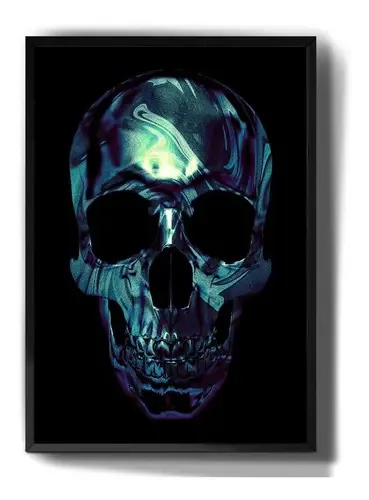 Quadro decorativo Tribos Quadro quadro decorativo caveira desenho cranio esqueleto de 41cm x 29cm - vibrante