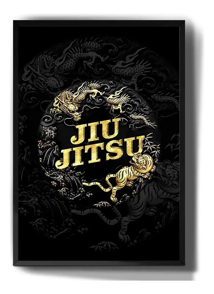 Quadro Decorativo Jiu Jutsu Artes Marciais Arte Luta Cor Madeira