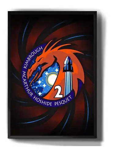 Quadro decorativo Tribos Quadro quadro decorativo nasa spacex missão espacial logo de 41cm x 21cm - outro