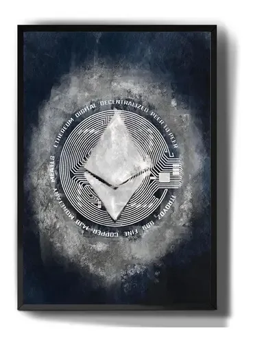 Quadro Decorativo Logo Simbolo Etherium Criptomoeda